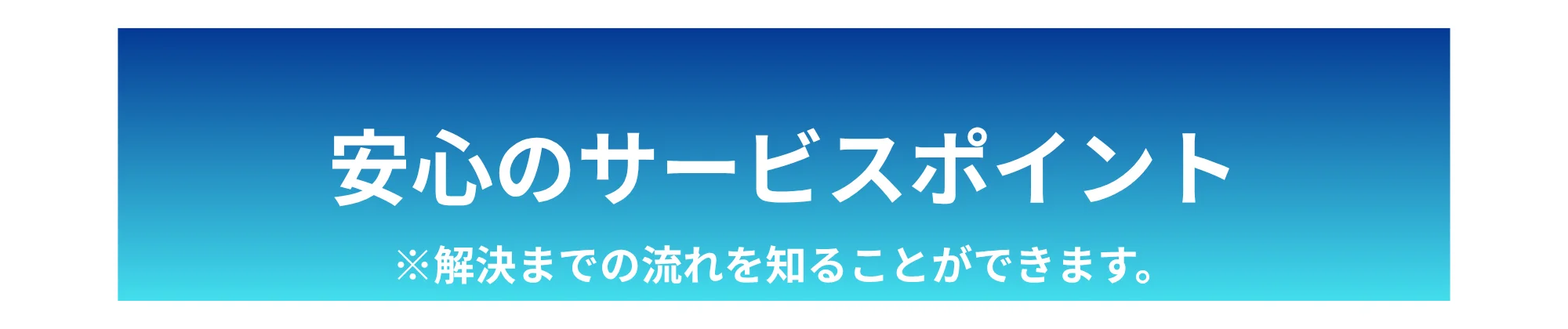 安心のサービスポイント ※解決までの流れを知ることができます。